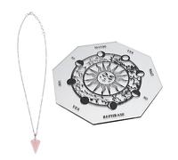 minkissy Acrylic Astrology Board Prop with Crystal Pendulum Divination Desktop Plate Carved Design for Home Living Room Patio Decorative Ornament