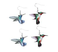 minkissy Acrylic Bird Earrings Set Hummingbird Dove Eagle Owl 2 Pairs Cute Drop Earrings for Girls Fashion Jewelry Accessories