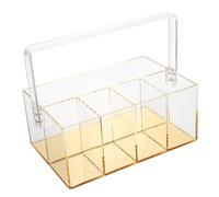 minkissy Acrylic Makeup Organizer Box 5-Compartment Vanity Storage Case for Cosmetics Portable Makeup Holder for Dressing Table and Travel