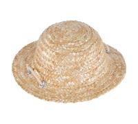 minkissy Adjustable Beige Woven Hat for Cats and Pets with Shade Function, Creative Design and Stylish Appearance, for Summer Photo Shoots and Outdoor Use Random Color