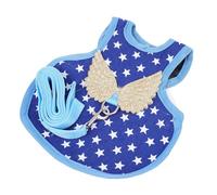 minkissy Adjustable Blue Star Pet Hen Vest with Breathable Polyester Harness and Outdoor Leash for Roosters and Ducks Autumn Winter Chicken Supplies