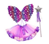 minkissy Adjustable Butterfly Costume for Fairy Wings and Purple Tutu Dress Up Clothes for Parties Role Play Dance Comfortable Fit with Fabric