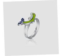 minkissy Adjustable Dolphin Mood Ring Color Changing Emotion Jewelry for Men Women Unisex Body Temperature Sensitive Alloy Animal Shape Party Accessory