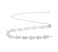 minkissy Adjustable Womens Metal Waist Chain Belt with Elegant Floral Design Zinc Alloy Body Jewelry for Dresses Jeans Weddings and Country Concert Outfits