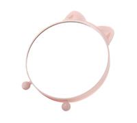 minkissy Adorable Desk Mirror with Wear-resistant Surface Portable Table Makeup Mirror for Home and Dormitory Use Round Pink Design with Comb Decorative and Vanity Accessory