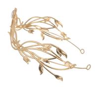 minkissy Alloy Golden Leaf Bridal Wedding Headband with Sparkling Rhinestone Crystal Elegant Hair Accessories for Bride Versatile Tiara for Women S Classic and Bohemian Wedding Styles