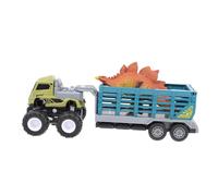 minkissy Alloy Inertia Animal Trailer Truck with Pull Back Function for Slip Tires Educational Vehicle Model for Parent Play and Learning Friction Inertia Principles