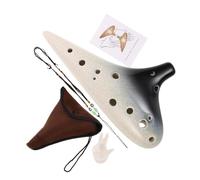 minkissy Alto Ocarina Ceramic Ocarina Instrument in White Professional Musical Instrument for Beginners and Advanced Players for Learning and Playing Music