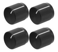 minkissy Aluminium Alloy Flat Top Potentiometer Knobs 4pcs Electric Guitar Volume Control Parts for Bass Guitar with Smooth Rotation and Precise Sound Adjustment Black