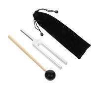 minkissy Aluminum Alloy 528hz Chakra Tuning Fork Set Hammer for Stress Relief Sound Therapy Silver Healing Instrument