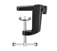 minkissy Aluminum Alloy C-type Table Clamp Desk Mount Holder Black, Table Lamp Fixed Clip with Microphone Bracket Base for Desktop Use