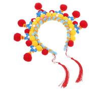 minkissy Ancient Chinese Dramatic Headband with Elegant Pompom Design for Theatrical Cosplay and Stage Shows Lightweight and Comfortable Hair Accessories for Women and Girls