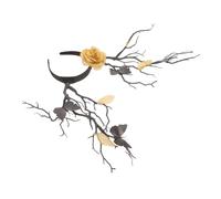 minkissy Antler Headband Tree Branches Festive Holiday Headband Decorative Flower Hair Clasp for Party Outfits