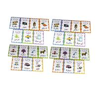 minkissy Arabic Words Flash Cards for Early Learning Cognitive Educational Sensory Cards for Boys and Preschool Development