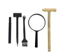 minkissy Archaeology Tool Set Gemstone Excavation Kit with Hammer Brush Magnifier Safe Stem Educational for Creative Play and Family Bonding