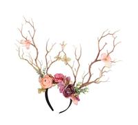 minkissy Artificial Flower Branch Headband Lifelike Floral Hair Hoop for Masquerade Photo Props and Decoration Versatile Design Light