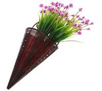 minkissy Artificial Flower Hanging Basket with Lifelike Plastic Flowers for Office and Housewarming Assorted Colour Wall Mounted Floral Basket