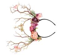 minkissy Artificial Flower Headband Branches Lightweight Costume Kit for Masquerade Photo Props and Decoration Realistic Faux Floral Design Light