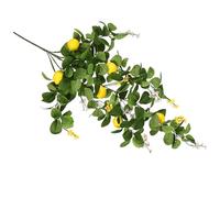 minkissy Artificial Green Leaf Branch with 5 Forks Plastic Lemon Vine for Home Décor and Photography Prop, Vivid Shape and Bright Colour Suitable for Wedding or Hanging on Door Frames
