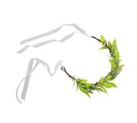 minkissy Artificial Green Leaf Wreath Boho Style Headband Leaf Floral Crown for Girls Headpiece Wedding Party Photo Prop Flower Headband