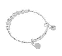 minkissy Baby Bangle Bracelet Bell Silver Adjustable Infant Baby Jewelry for Girls Can Be Worn as Anklet for Birthday Christmas Everyday Wear