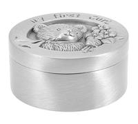 minkissy Baby Fetal Hair Keepsake Box Metal Hair Container for Baby’s First Haircut Storage Infant Souvenir Box in Antique Tin Color Suitable for Newborn Boys and Girls