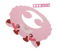 minkissy Baby Shower Cap Adjustable Eva Toddler Shampoo Hair Washing Shield Ear Protector Pink Deer Cartoon Bathing Hat for Infant and Kids Bath Time