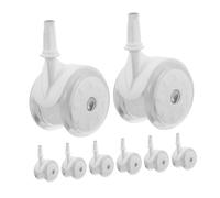minkissy Baby Walker Replacement Wheels in White Plastic Rubber 8pcs Universal Stroller Wheel Casters for Smooth Rolling Experience Compatible Infant Walkers and Baby Strollers