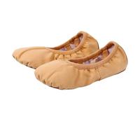 minkissy Ballet Dance Shoes with Elastic Band Lightweight Breathable Soft Sole Ballet Slippers for Yoga Modern Folk Dance Slip Professional Practice Footwear Light Brown