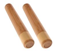 minkissy Bamboo Cigar Holder Case 2-Pack Portable Airtight Single Cigar Tubes with Moisture Protection Travel Humidor Box for Small Cigarette 2x17cm
