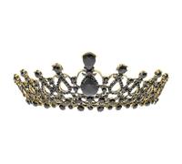 minkissy Baroque Alloy Rhinestone Bridal Crown Vintage Waterdrop Hollow Wedding Tiara Headdress for Banquet and Birthday Hair Accessories