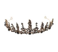minkissy Baroque Bridal Crown Black Vintage Queen Tiara Hair Accessory for Weddings Parties Proms