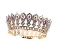 minkissy Baroque Crown Rhinestone Tiara for Wedding Bride Princess Birthday Party Crystal Headband Hair Accessory