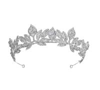 minkissy Baroque Leaf Alloy Wedding Crown Headband for Bride, Decorative Tiara Hair Accessory for Wedding Dress and Party Headdress