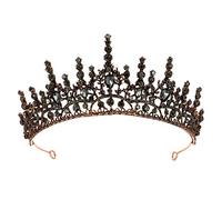 Minkissy Baroque Queen Crown for Women Rhinestone Wedding Crown Tiara Vintage Costume Party Accessories for Brithday Prom