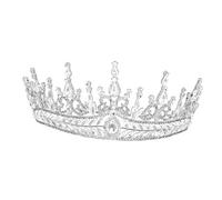 minkissy Baroque Rhinestone Bridal Crown Tiara Hair Decor Elegant Wedding Headpiece for Women and Chic Silver Accessory for Proms Birthdays Pageants and Gifts