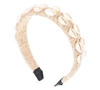 minkissy Baroque Shell Headband Braided Headbands for Women Elegant Style Hairband Shell Design Cloth Hairband Ornament Girl Headdress