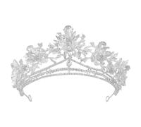 minkissy Baroque Silver Tiara Crown with Ultra-sparkling Rhinestones, Zinc Alloy Elegant Headpiece for Bride and Bridesmaids, Versatile Design for Wedding and Formal Attire