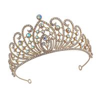 minkissy Baroque Style Rhinestone Bridal Tiara for Wedding Banquet Prom Hair Accessories for Women