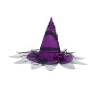 minkissy Baroque Witch Hat for Women with Veil and Faux Flowers Elegant Halloween Cosplay Accessory Sophisticated Baroque Style for Parties and Themed Events Versatile Costume Prop for
