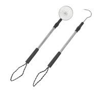 minkissy Beach Sand Sifter with Telescopic Aluminum Rods and Galvanized Iron Scoop Lightweight Shell Scooper with Beach Hook Tool for Easy Sea Shells Collecting and Rock Hunting