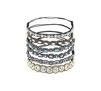 Minkissy Beaded Stretch Headbands Elastic Rhinestone Hairbands Bridal Retro Crystal Head Wraps for Women Girls, 6pcs(Mixed Style)