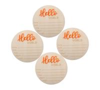 minkissy Birth Sign Card Wooden Circles for Newborn Announcements Welcome World Prop Nursery Name Signs Boy Girl Arrival