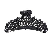 minkissy Black Alloy Jaw Clip Hollow Hair Claw Clips Goth Hair Clips Hair Grip Metal Claw Gothic Style Hair Claw for Women Girls Long Hair 3 inch / 8 cm