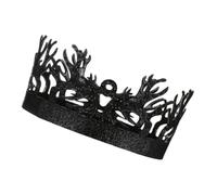 minkissy Black Alloy Medieval Crown Baroque Tiara Headband for Men Boys King Cosplay Prom Costume Hair Hoop