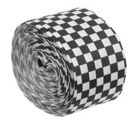 minkissy Black and White Checkered Grosgrain Ribbon and Christmas Decorations Soft Polyester Material, Elegant Plaid Pattern for Gift Wrapping and DIY Crafts for Gifting