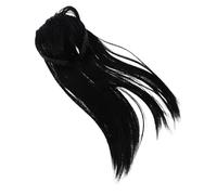 minkissy Black Braided Headband Wig Straight Hair Topper with Bangs Invisible Clips for Secure Fit Lightweight High Temperature for Natural Shine Easy Wear for Women Hair Volume and