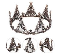 minkissy Black Crystal Rhinestone Crown Hair Hoop Bridal Tiara Wedding Head Accessory for Women Prom Party Evening Dress