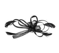 Minkissy Black Fascinator Hair Clip Black Fascinator for Wedding Brooch Headpieces 1920s Flapper Headband Bride Accessories for Women Wedding Cocktail Tea Party Headband