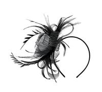 minkissy Black Fascinators Hat Black Flower Mesh Fascinators Headpieces with Veil for Wedding Tea Party Headband Cocktail Party Accessories for Women Girls